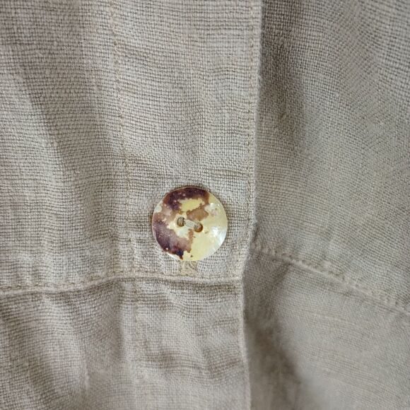 California Threads Vintage Linen Top Mother Of Pearl Buttons Large Artsy - Picture 2 of 11